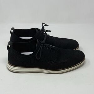 Cole Haan Zerogrand Stitchlite Wingtip Oxford Mens 10.5 Black Knit Lace Up Shoes